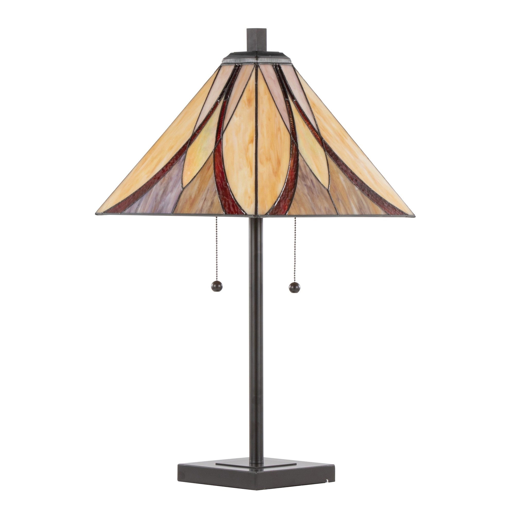 Ren 30" Table Lamp - Oil Rubbed Bronze Metal, Cream Glass, Brown Glass