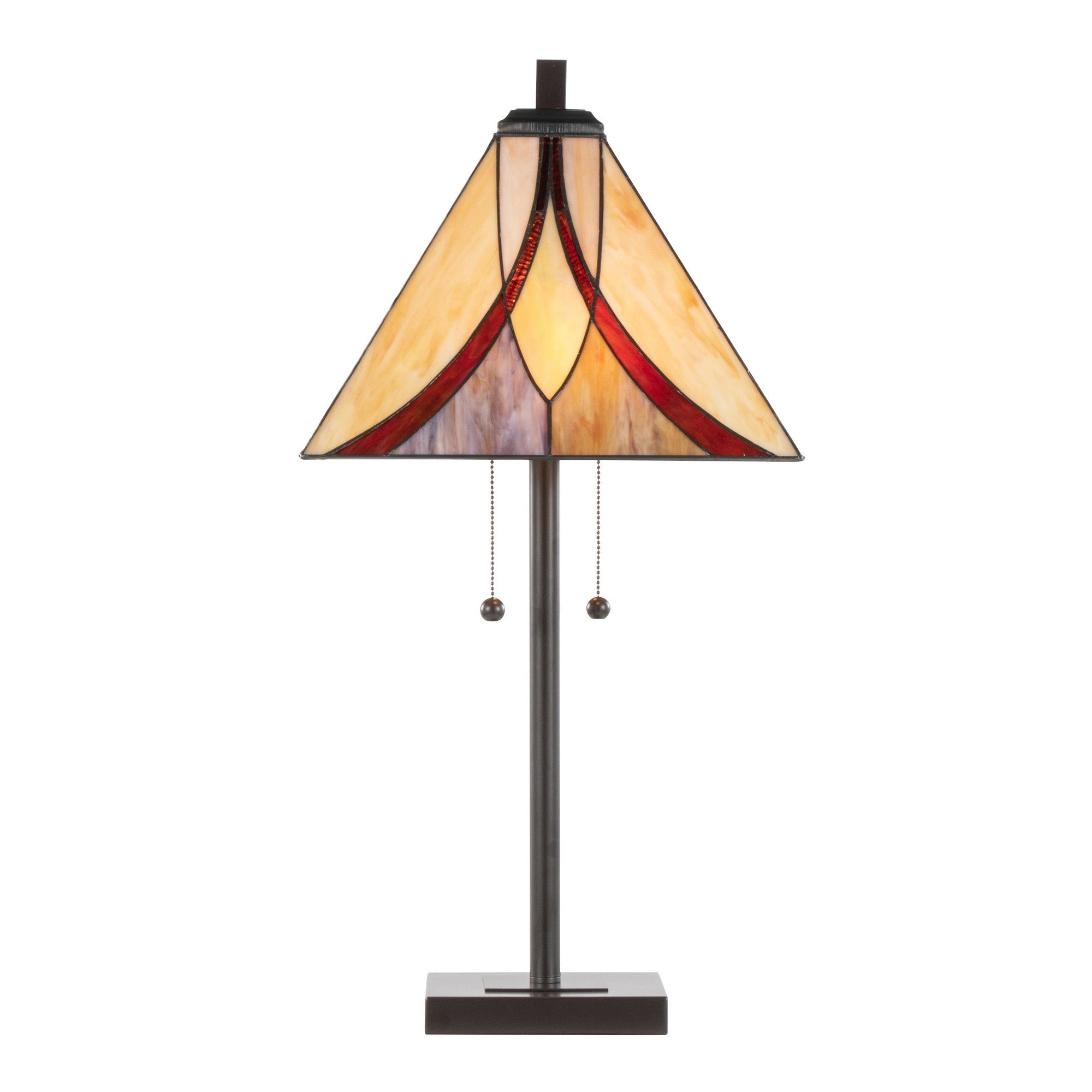Ren 30" Table Lamp - Oil Rubbed Bronze Metal, Cream Glass, Brown Glass