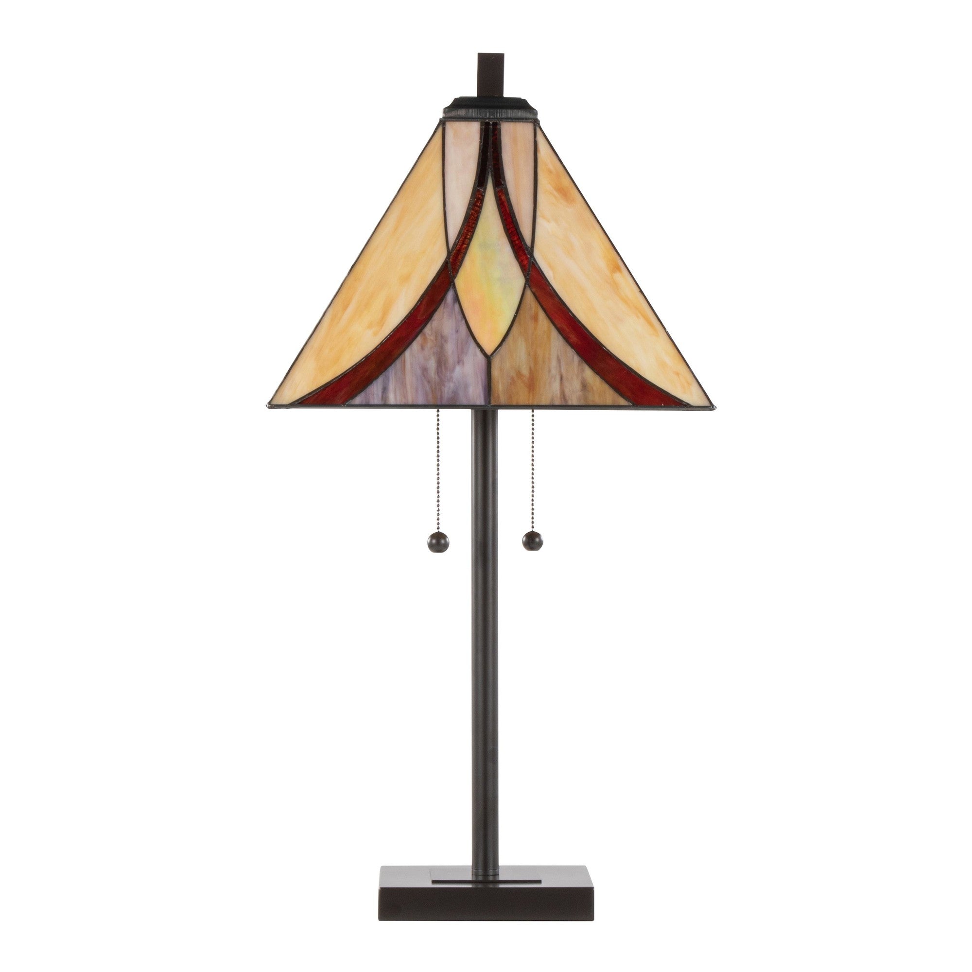 Ren 30" Table Lamp - Oil Rubbed Bronze Metal, Cream Glass, Brown Glass