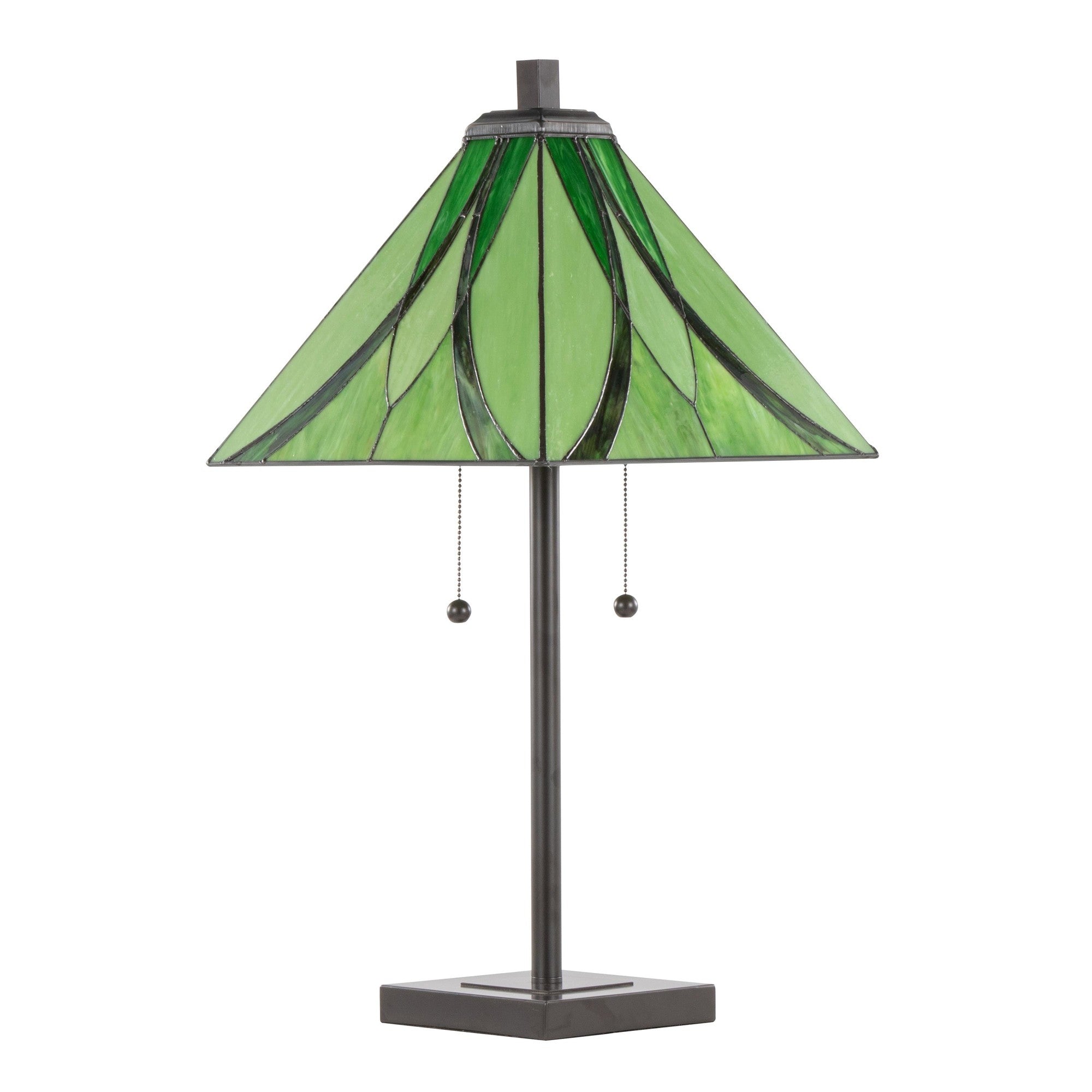 Ren 30" Table Lamp - Oil Rubbed Bronze Metal, Green Glass