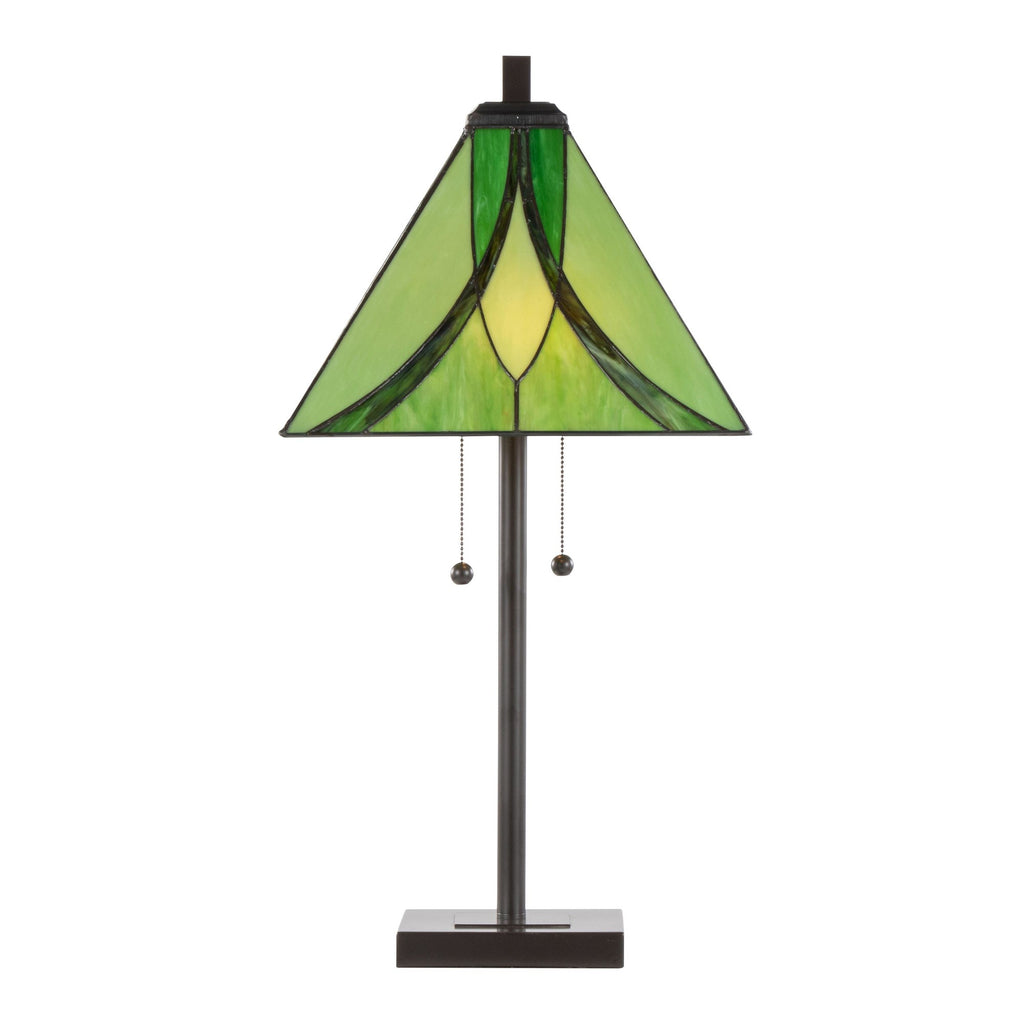 Ren 30" Table Lamp - Oil Rubbed Bronze Metal, Green Glass