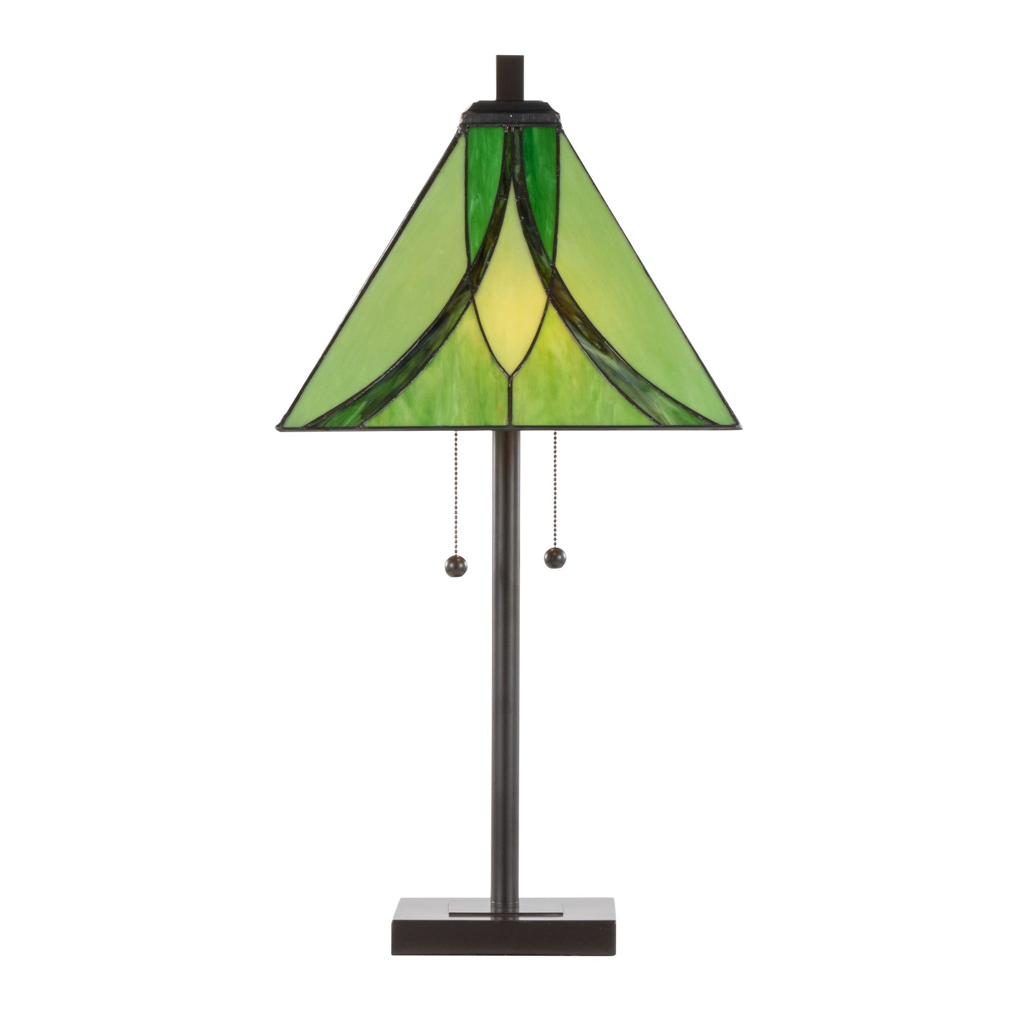 Ren 30" Table Lamp - Oil Rubbed Bronze Metal, Green Glass