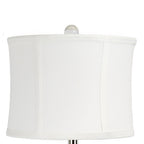 Diamond Torch 25" Crystal Table Lamp - Set of 2 - Clear Crystal, Polished Nickel, Off-white Linen