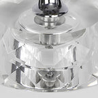 Diamond Torch 25" Crystal Table Lamp - Set of 2 - Clear Crystal, Polished Nickel, Off-white Linen