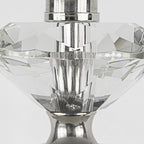 Diamond Torch 25" Crystal Table Lamp - Set of 2 - Clear Crystal, Polished Nickel, Off-white Linen