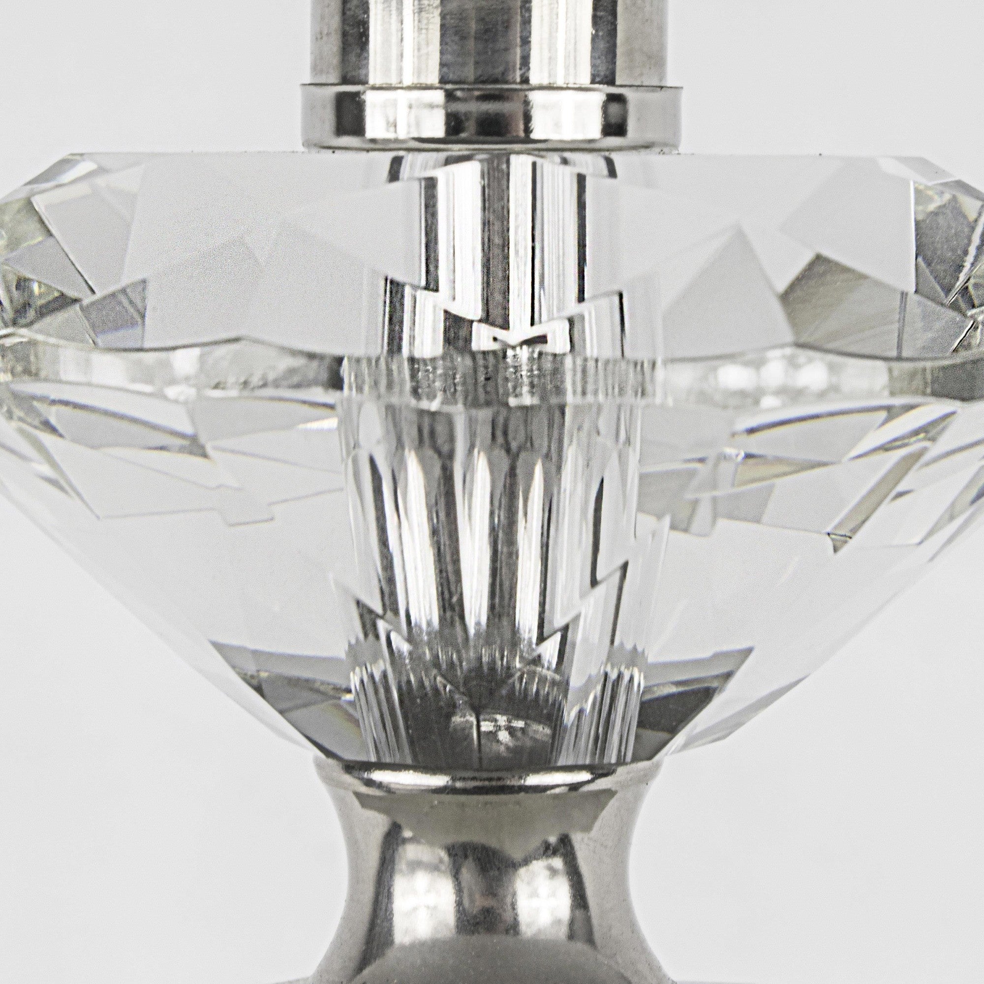 Diamond Torch 25" Crystal Table Lamp - Set of 2 - Clear Crystal, Polished Nickel, Off-white Linen