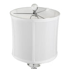 Karat 25" Crystal Table Lamp - Set of 2 - Clear Crystal, Chrome Metal, White Linen