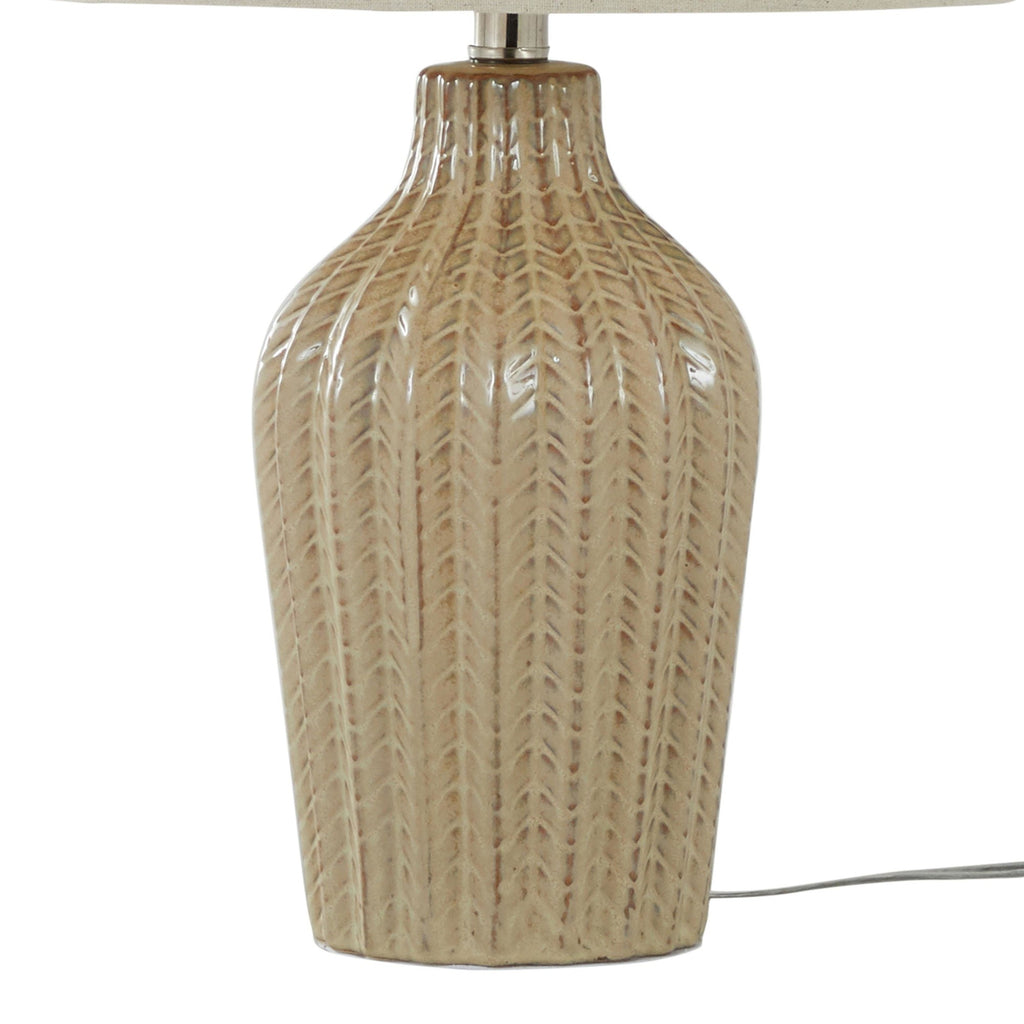Rockwell 23.5" Ceramic Table Lamp - Set of 2 - Cuban Sand Ceramic, Polished Nickel, Natural Linen