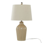 Rockwell 23.5" Ceramic Table Lamp - Set of 2 - Cuban Sand Ceramic, Polished Nickel, Natural Linen