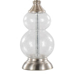 Belle 20" Glass Accent Lamp - Set of 2 - Clear Wrinkle Glass, Brushed Nickel, White Linen
