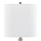Belle 20" Glass Accent Lamp - Set of 2 - Clear Wrinkle Glass, Brushed Nickel, White Linen