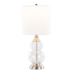 Belle 20" Glass Accent Lamp - Set of 2 - Clear Wrinkle Glass, Brushed Nickel, White Linen