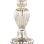 Spade 30" Glass Table Lamp - Set of 2 - Mercury Glass, Brushed Nickel, Natural Linen