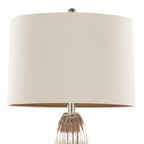 Spade 30" Glass Table Lamp - Set of 2 - Mercury Glass, Brushed Nickel, Natural Linen