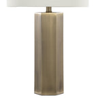 Huit 26" Metal Table Lamp - Set of 2 - Antique Brass, White Linen