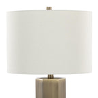 Huit 26" Metal Table Lamp - Set of 2 - Antique Brass, White Linen