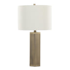 Huit 26" Metal Table Lamp - Set of 2 - Antique Brass, White Linen