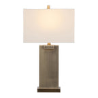 Royce 26" Metal Table Lamp - Set of 2 - Antique Brass Metal, White Linen