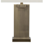 Royce 26" Metal Table Lamp - Set of 2 - Antique Brass Metal, White Linen