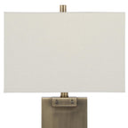 Royce 26" Metal Table Lamp - Set of 2 - Antique Brass Metal, White Linen