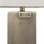 Royce 26" Metal Table Lamp - Set of 2 - Antique Brass Metal, White Linen