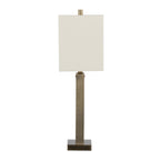 Royce 26" Metal Table Lamp - Set of 2 - Antique Brass Metal, White Linen