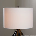 Geome Tri 28" Metal Table Lamp - Set of 2 - Matte Black Metal, White Linen