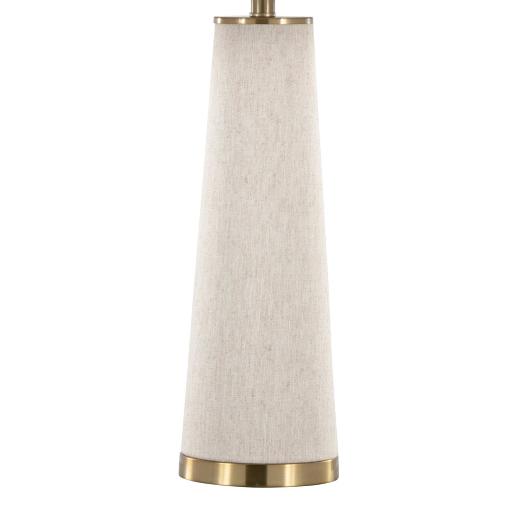 Kona 28" Metal Table Lamp - Set of 2 - Brass Metal, Natural Linen