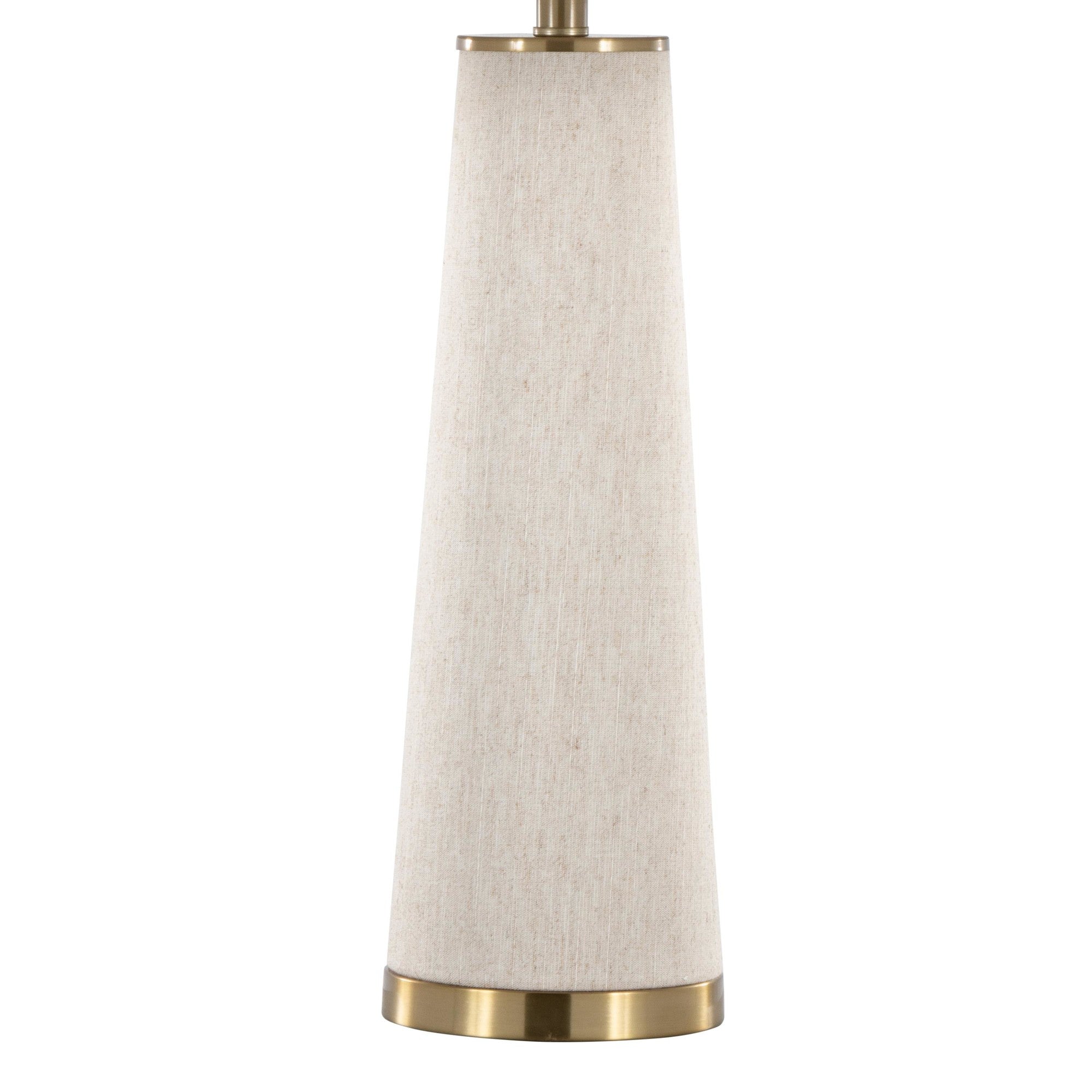 Kona 28" Metal Table Lamp - Set of 2 - Brass Metal, Natural Linen