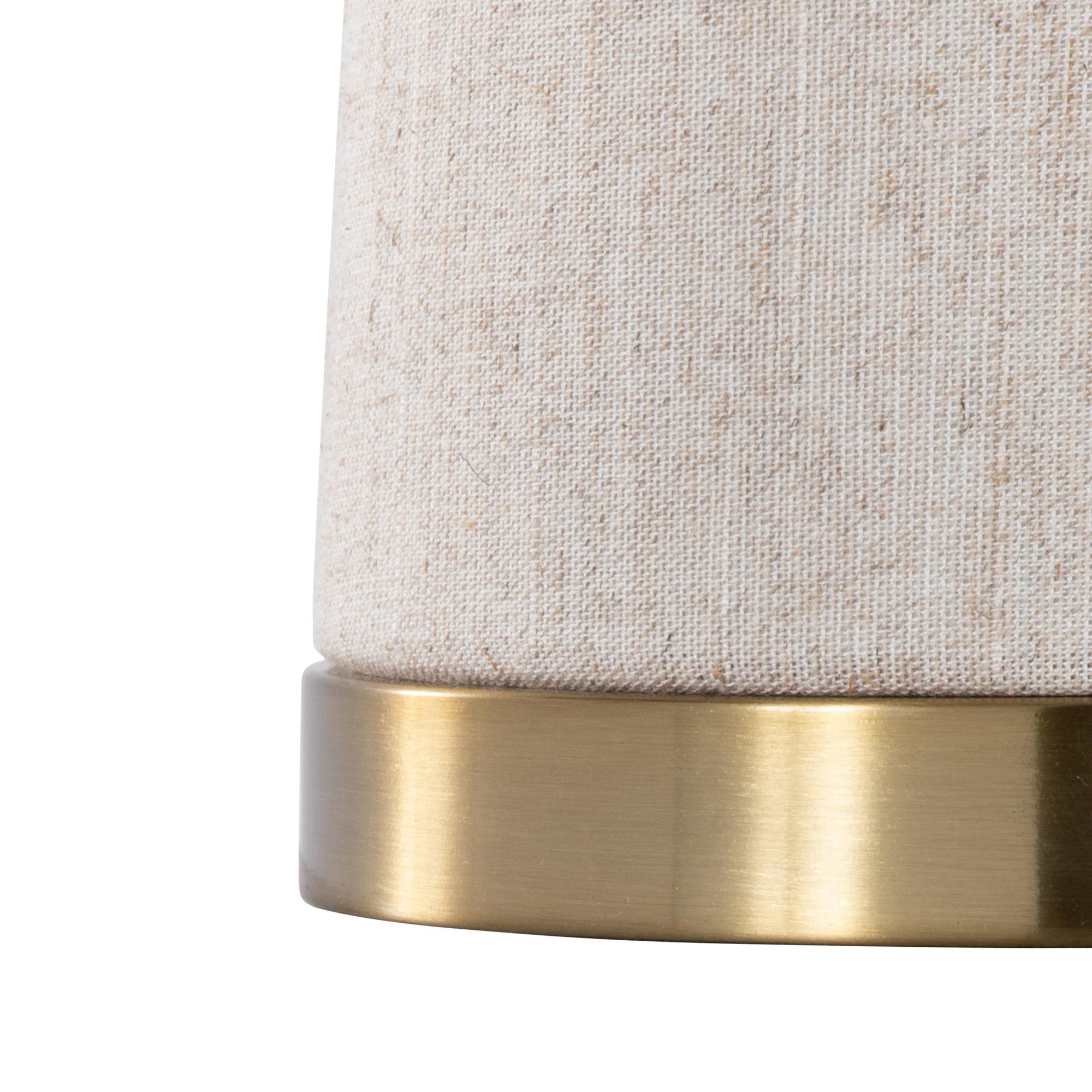 Kona 28" Metal Table Lamp - Set of 2 - Brass Metal, Natural Linen