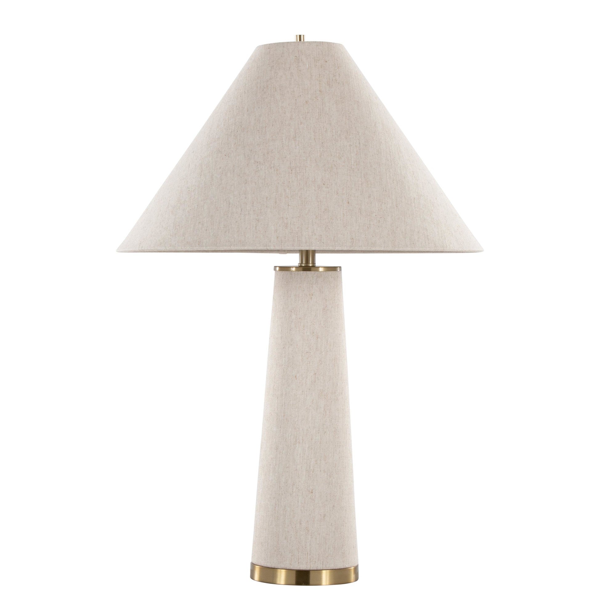 Kona 28" Metal Table Lamp - Set of 2 - Brass Metal, Natural Linen