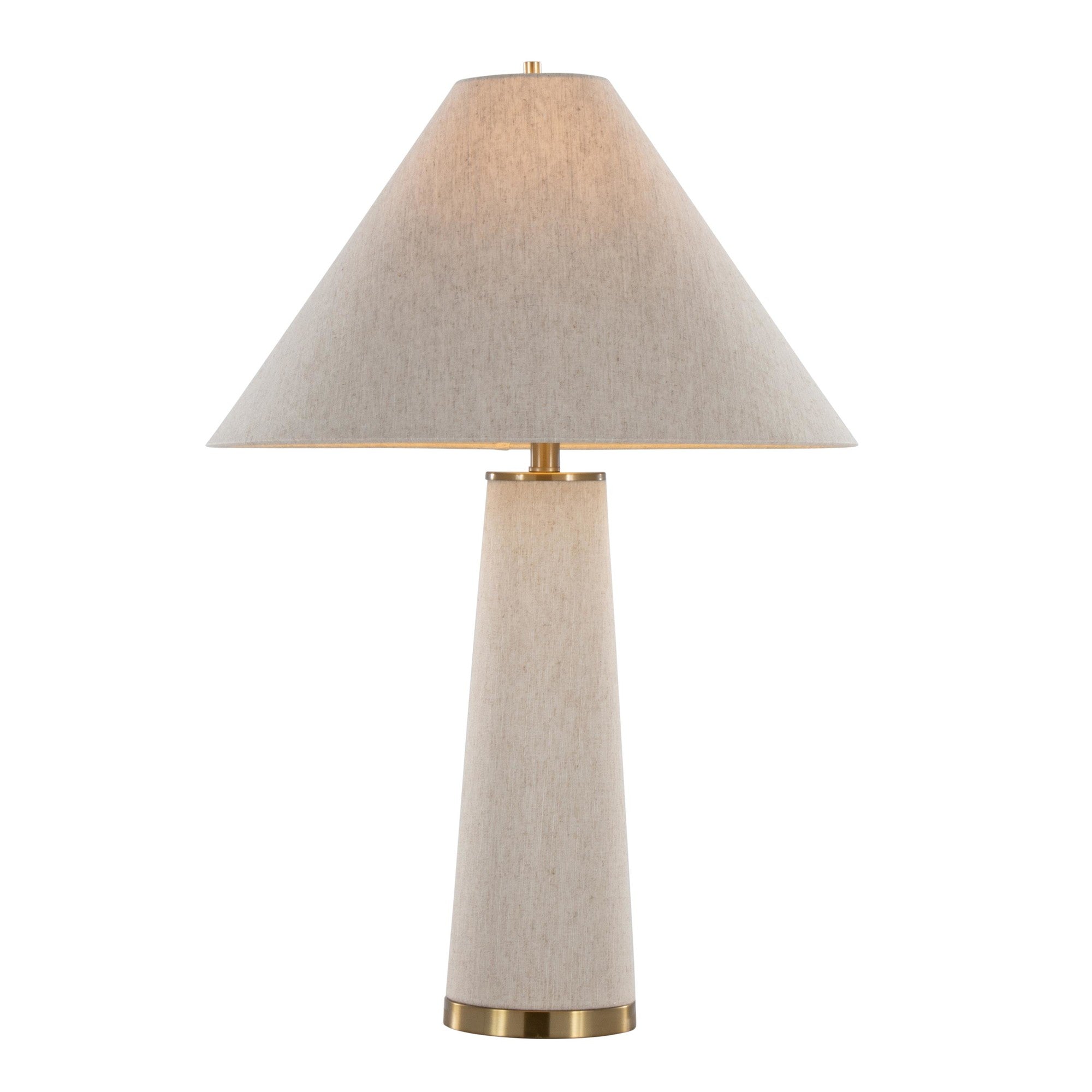 Kona 28" Metal Table Lamp - Set of 2 - Brass Metal, Natural Linen