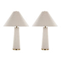 Kona 28" Metal Table Lamp - Set of 2 - Brass Metal, Natural Linen