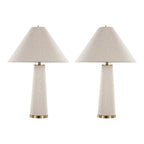 Kona 28" Metal Table Lamp - Set of 2 - Brass Metal, Natural Linen