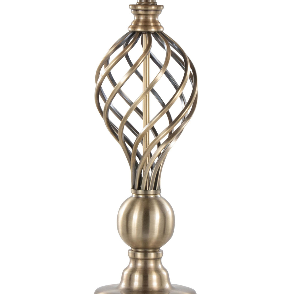 Linx Twist 29" Metal Table Lamp - Set of 2 - Antique Soft Brass, White Linen