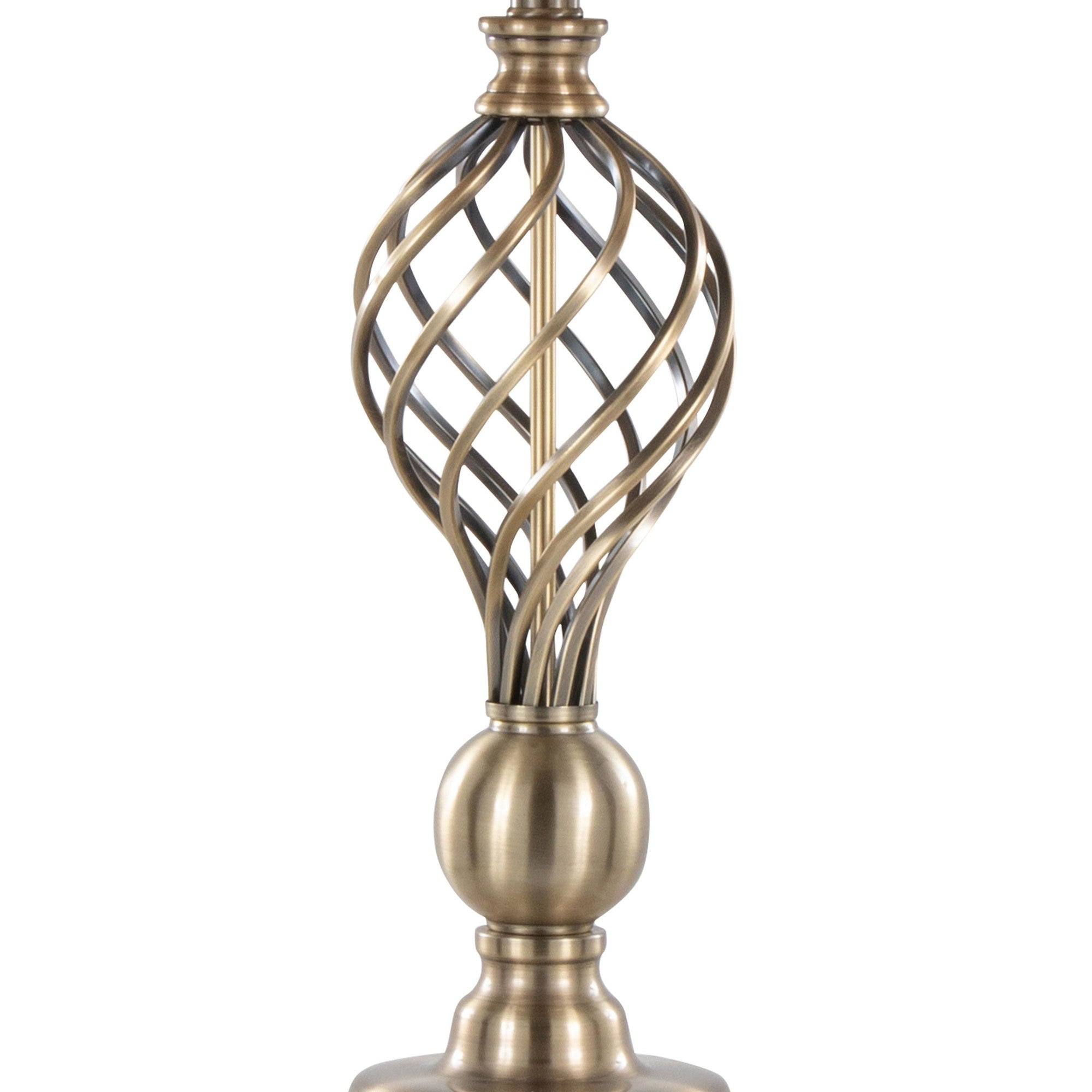 Linx Twist 29" Metal Table Lamp - Set of 2 - Antique Soft Brass, White Linen