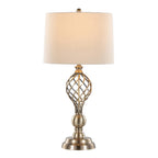 Linx Twist 29" Metal Table Lamp - Set of 2 - Antique Soft Brass, White Linen