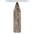 Point 30" Metal Table Lamp - Set of 2 - Brown Marble Metal, White Linen