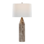 Point 30" Metal Table Lamp - Set of 2 - Brown Marble Metal, White Linen