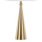 Cone 30" Metal Table Lamp - Set of 2 - Gold Metal, White Linen