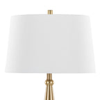 Cone 30" Metal Table Lamp - Set of 2 - Gold Metal, White Linen