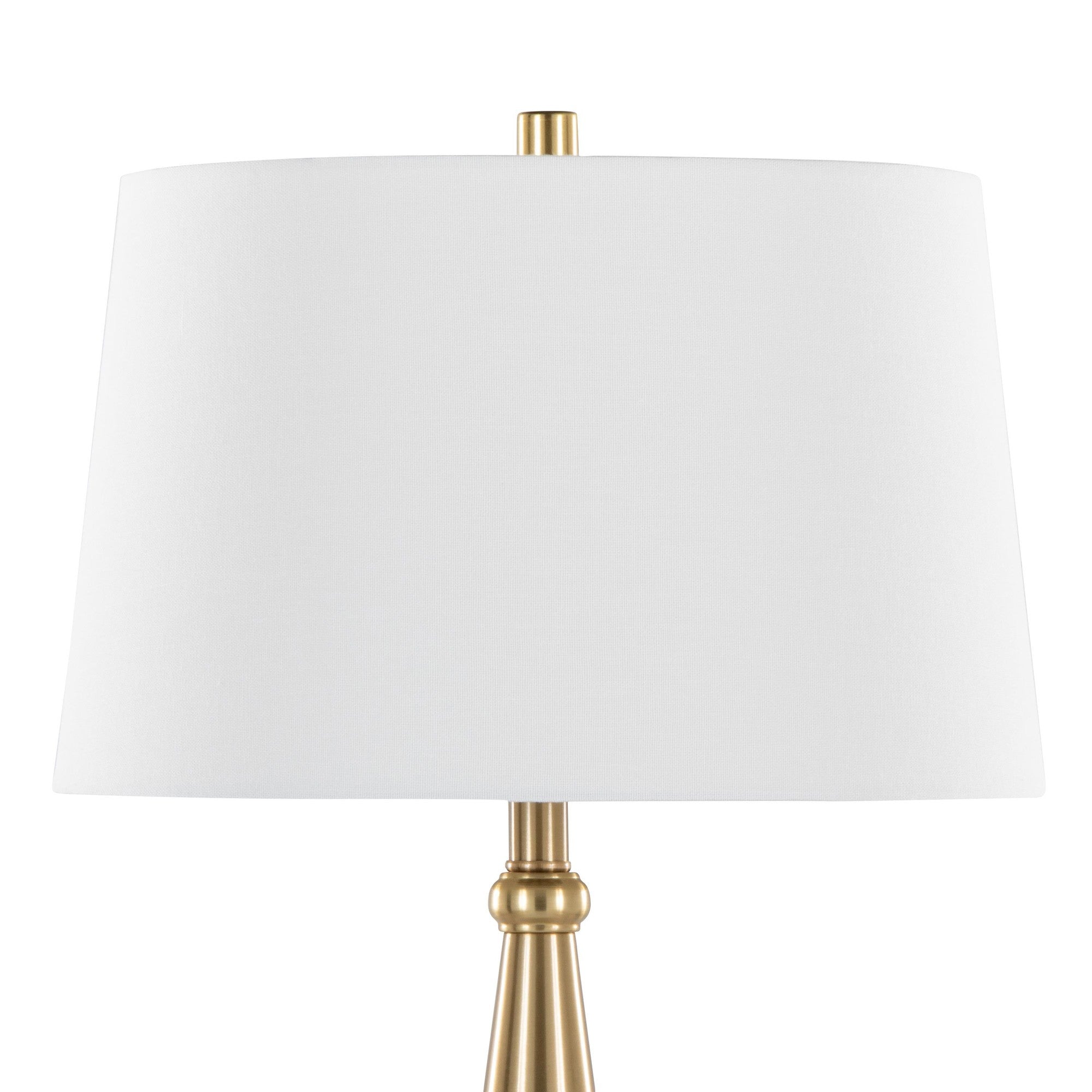 Cone 30" Metal Table Lamp - Set of 2 - Gold Metal, White Linen