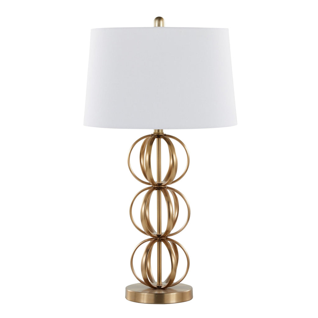 Linx 29" Metal Table Lamp - Set of 2 - Gold Metal, White Linen