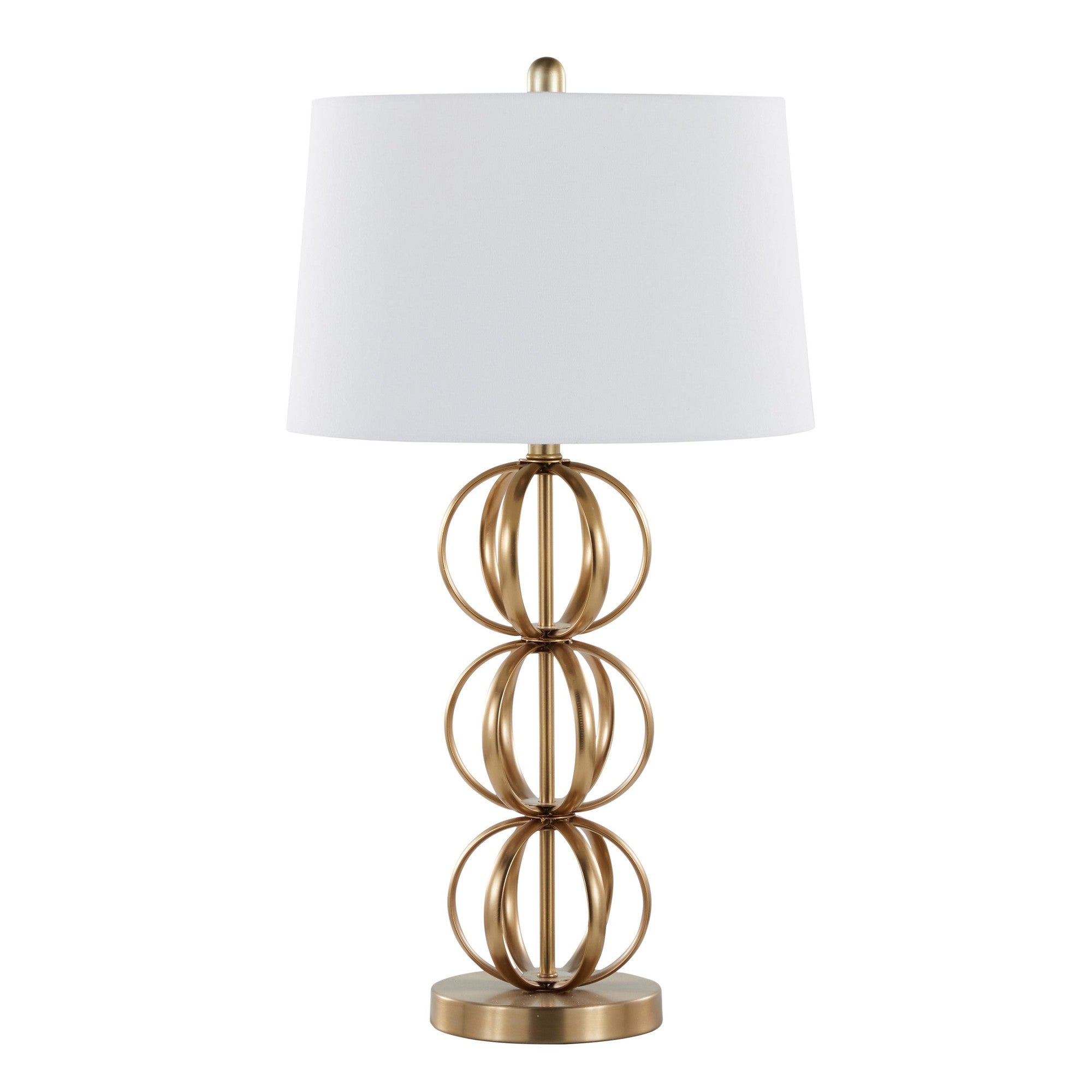 Linx 29" Metal Table Lamp - Set of 2 - Gold Metal, White Linen