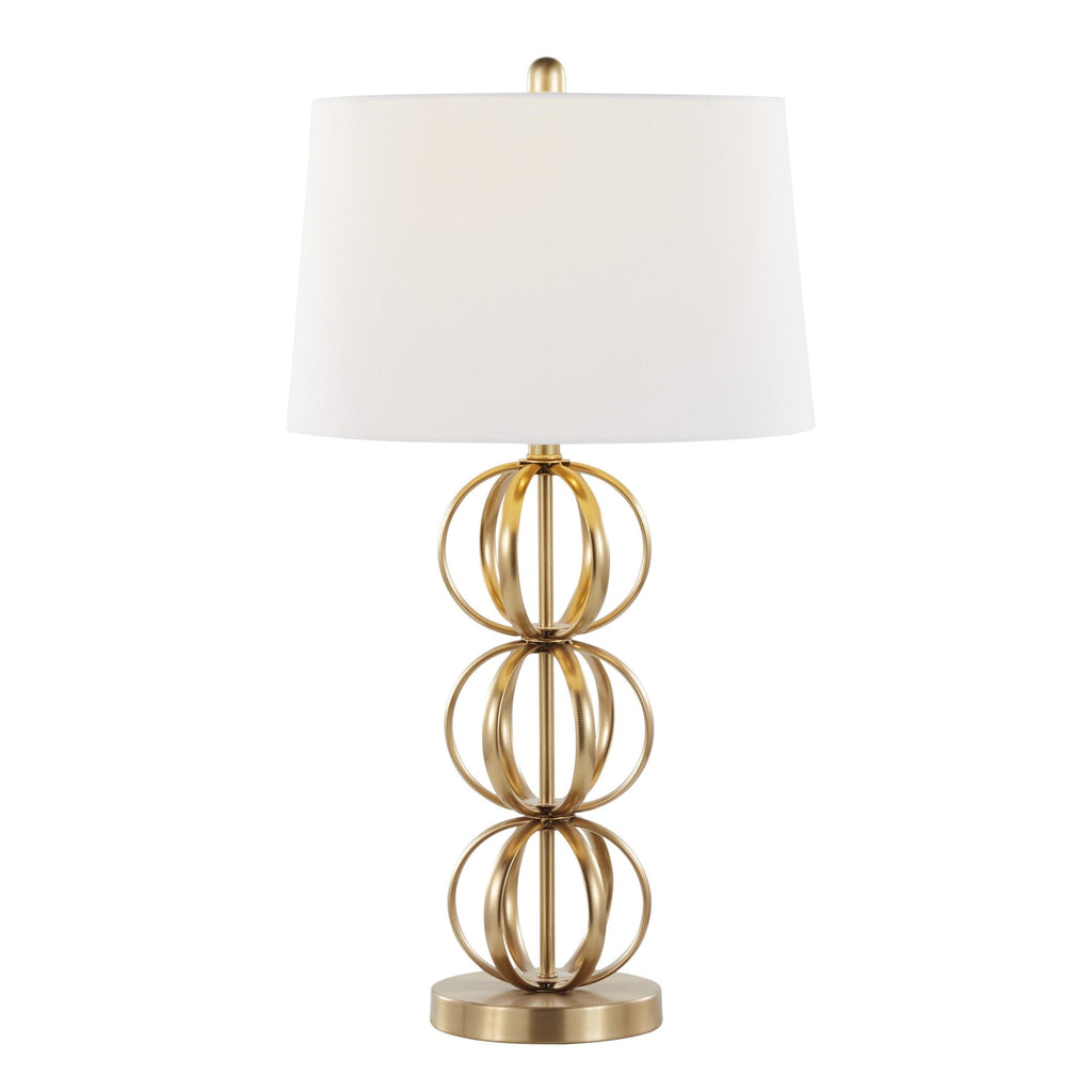 Linx 29" Metal Table Lamp - Set of 2 - Gold Metal, White Linen