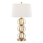 Linx 29" Metal Table Lamp - Set of 2 - Gold Metal, White Linen