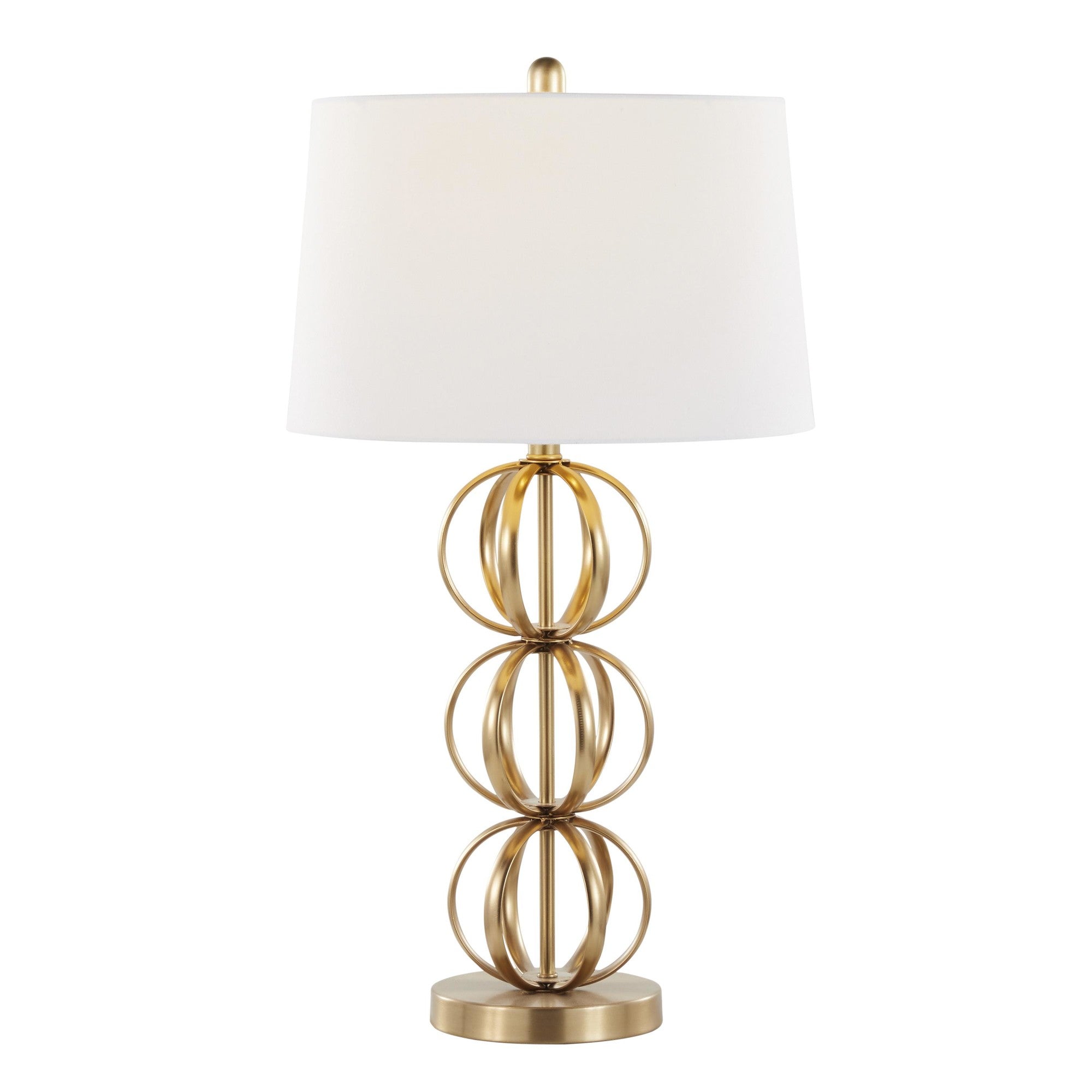 Linx 29" Metal Table Lamp - Set of 2 - Gold Metal, White Linen