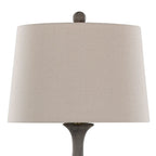 Cipolla Poly 29" Polyresin Table Lamp - Set of 2 - Acid Griffin Wood Polyresin, Antique Soft Brass, Natural Linen