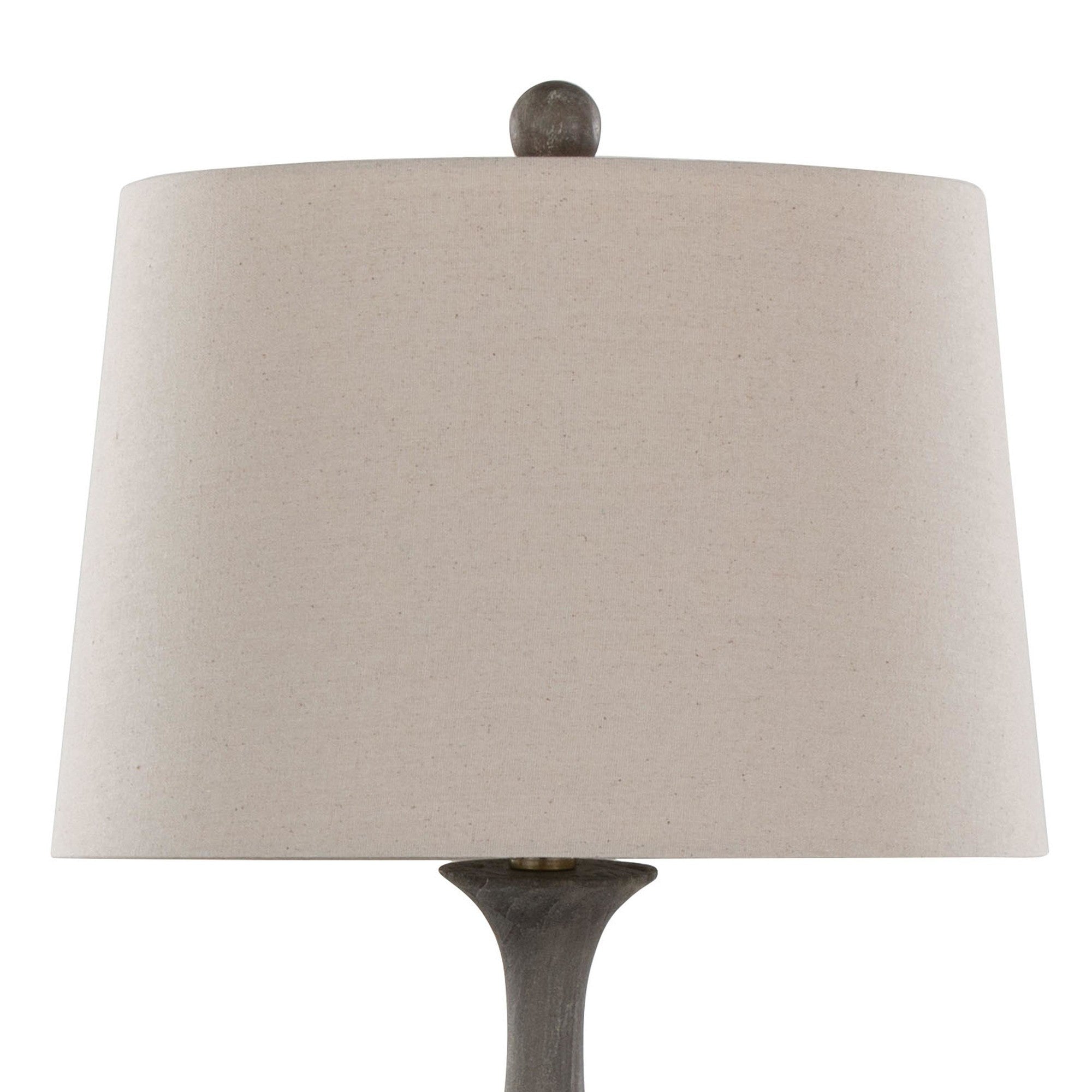 Cipolla Poly 29" Polyresin Table Lamp - Set of 2 - Acid Griffin Wood Polyresin, Antique Soft Brass, Natural Linen