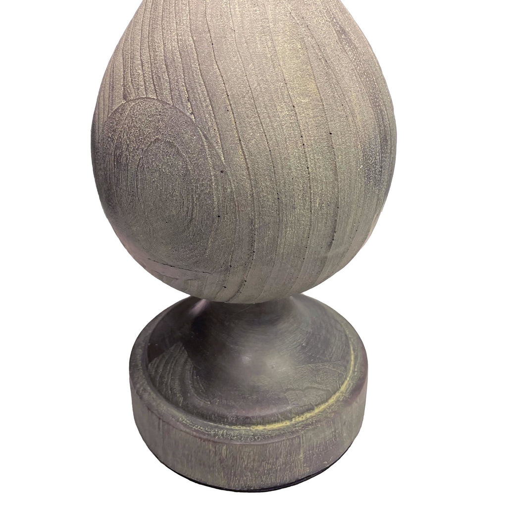 Cipolla Poly 29" Polyresin Table Lamp - Set of 2 - Acid Dusty Wood Polyresin, Antique Soft Brass, Natural Linen